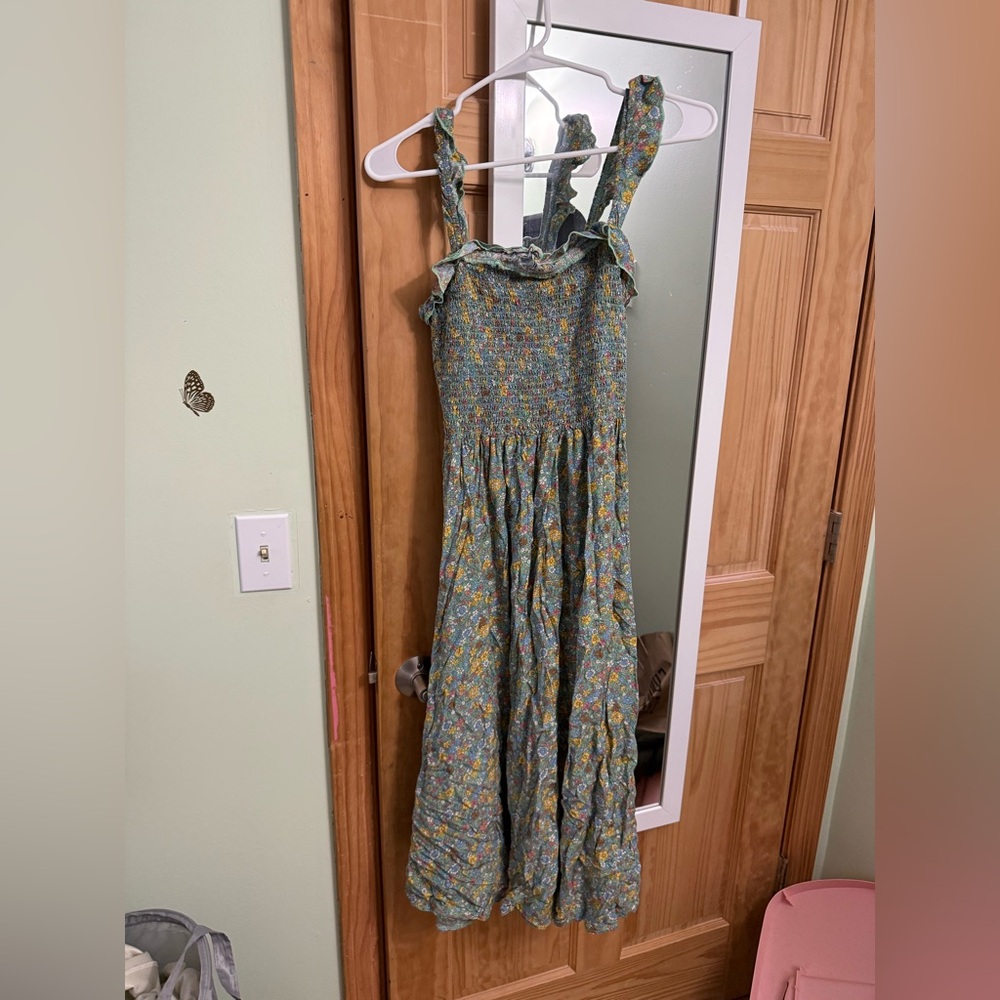 NATURAL LIFE Green Floral Womens Dress